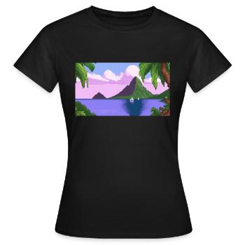 Piton ,Sainte-Lucie - Pixel Art - T-shirt Femme - noir - Devant - AI Model Female 172 dark (172cm)