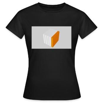 Splitting cube orange - Women's T-Shirt - black - Front - AI Model Female 172 dark (172cm)