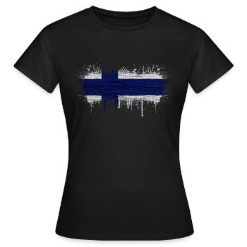 Finlande Suomi helsinki scandinavie viking fine FIN - T-shirt Femme - noir - Devant - AI Model Female 172 dark (172cm)