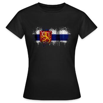 Finlande Suomi helsinki scandinavie viking fine FIN - T-shirt Femme - noir - Devant - AI Model Female 172 dark (172cm)