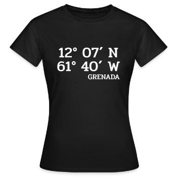 Grenada Coordinates - Coordinates - Caribbean - Women's T-Shirt - black - Front - AI Model Female 172 dark (172cm)