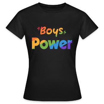 Boys POWER EN mc - T-shirt Femme - noir - Devant - AI Model Female 172 dark (172cm)