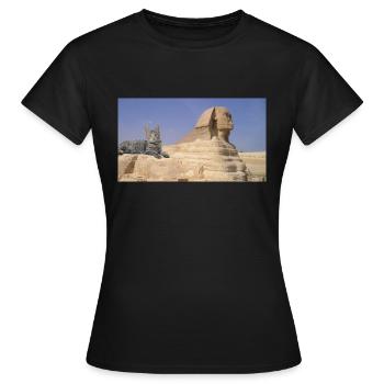 Cat and Sphinx - Women's T-Shirt - black - Front - AI Model Female 172 dark (172cm)