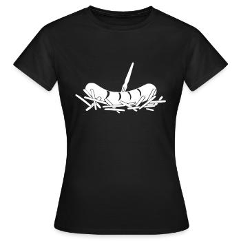 Pommes Currywurst - Frauen T-Shirt - Schwarz - Vorne - AI Model Female 172 dark (172cm)