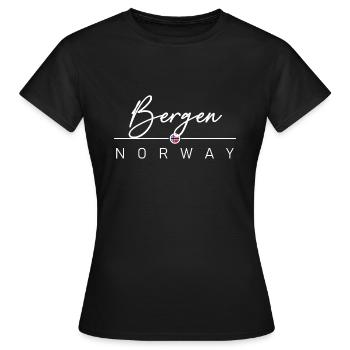 Norvège - Bergen - Norvège - Norvège - T-shirt Femme - noir - Devant - AI Model Female 172 dark (172cm)