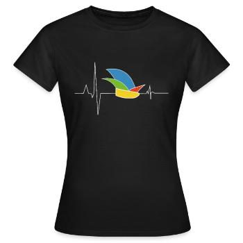 Spaß Kostet Herren Karneval im Herzen Herzschlag - Frauen T-Shirt - Schwarz - Vorne - AI Model Female 172 dark (172cm)