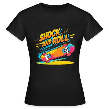 Stylisches Skateboard-Design mit Retro-Vibes - Frauen T-Shirt - Schwarz - Vorne - AI Model Female 172 dark (172cm)
