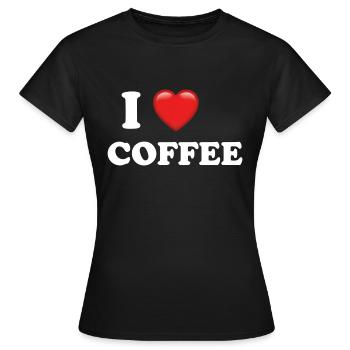 I Love Coffee Coffeeshop kaffee espresso - Women's T-Shirt - black - Front - AI Model Female 172 dark (172cm)