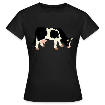 cow , cow - Women's T-Shirt - black - Front - AI Model Female 172 dark (172cm)