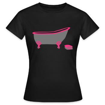 Badewanne - Frauen T-Shirt - Schwarz - Vorne - AI Model Female 172 dark (172cm)