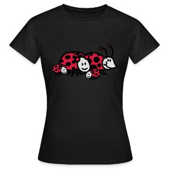 Coccinelle famille papa maman parents d'enfants - T-shirt Femme - noir - Devant - AI Model Female 172 dark (172cm)