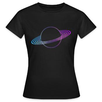Anneaux de Saturne - T-shirt Femme - noir - Devant - AI Model Female 172 dark (172cm)