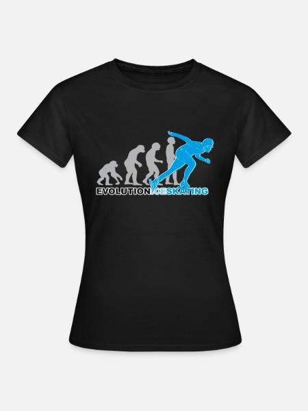 Evolutie schaatsen, schaatsen, schaatsen - Vrouwen T-shirt - zwart