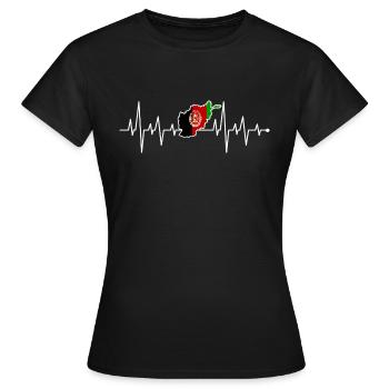 Ich liebe Afghanistan Herzschlag - Frauen T-Shirt - Schwarz - Vorne - AI Model Female 172 dark (172cm)