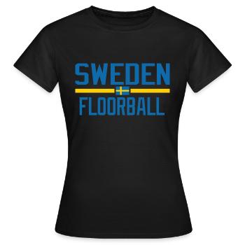 Schweden Unihockey - Frauen T-Shirt - Schwarz - Vorne - AI Model Female 172 dark (172cm)