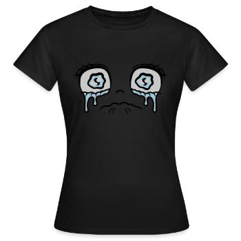 Visage triste de fille qui pleure - T-shirt Femme - noir - Devant - AI Model Female 172 dark (172cm)