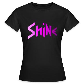 SHINE - PURPLE CITY NEON 1980s 16 Bit Design - Frauen T-Shirt - Schwarz - Vorne - AI Model Female 172 dark (172cm)
