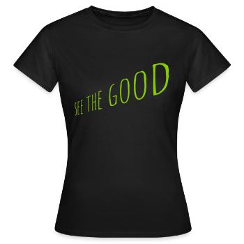 voir la bonne citation - T-shirt Femme - noir - Devant - AI Model Female 172 dark (172cm)