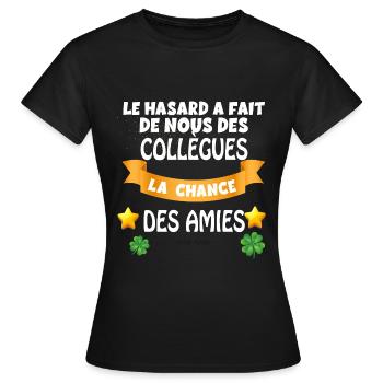 Collègue et amie Départ En Retraite femme - T-shirt Femme - noir - Devant - AI Model Female 172 dark (172cm)
