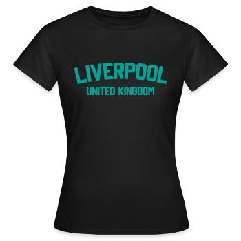 Liverpool United Kingdom - Women's T-Shirt - black - Front - AI Model Female 172 dark (172cm)
