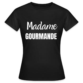 madame gourmande - T-shirt Femme - noir - Devant - AI Model Female 172 dark (172cm)