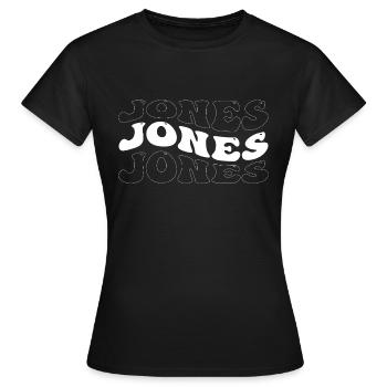 Funny Jones Groovy 4 Hommes Femmes Cool Jones Tie Dye - T-shirt Femme - noir - Devant - AI Model Female 172 dark (172cm)
