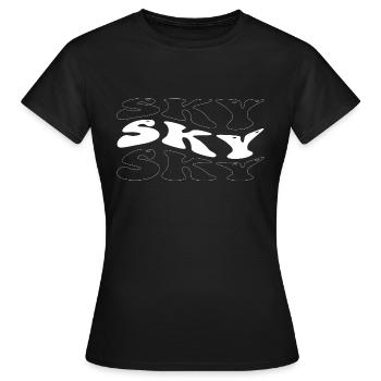 Funny Sky Groovy 4 Hommes Femmes Cool Sky Tie Dye - T-shirt Femme - noir - Devant - AI Model Female 172 dark (172cm)