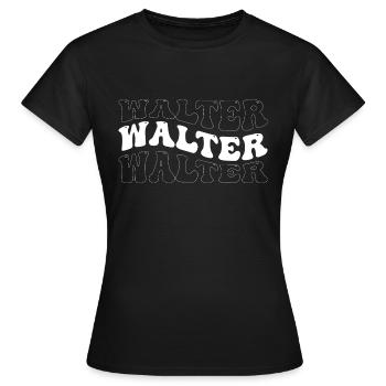 Drôle Walter Groovy 4 Hommes Femmes Cool Walter Cravate - T-shirt Femme - noir - Devant - AI Model Female 172 dark (172cm)