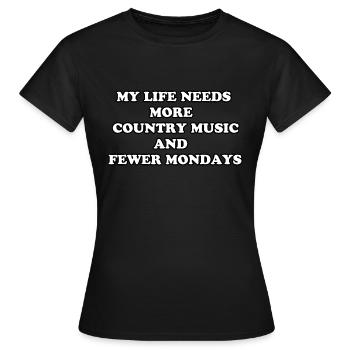 Country-Musik Musik Traurigkeit am Montag - Frauen T-Shirt - Schwarz - Vorne - AI Model Female 172 dark (172cm)
