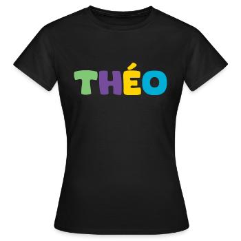 Name - Théo - Frauen T-Shirt - Schwarz - Vorne - AI Model Female 172 dark (172cm)