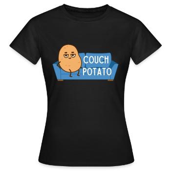 COUCH POTATO - Frauen T-Shirt - Schwarz - Vorne - AI Model Female 172 dark (172cm)