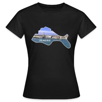 Venise - Venise - T-shirt Femme - noir - Devant - AI Model Female 172 dark (172cm)