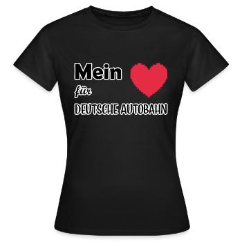 Mein Herz für Deutsche Autobahn - Frauen T-Shirt - Schwarz - Vorne - AI Model Female 172 dark (172cm)