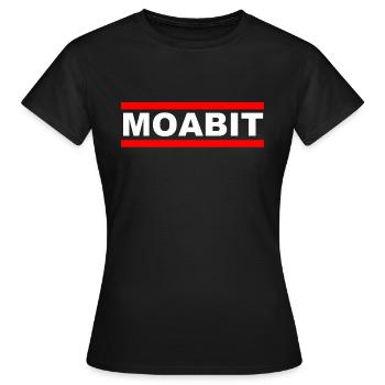 Moabit - Kiez - Berlin - Berzirk - Tiergarten - Frauen T-Shirt - Schwarz - Vorne - AI Model Female 172 dark (172cm)