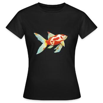 Poisson rouge à queue de comète - T-shirt Femme - noir - Devant - AI Model Female 172 dark (172cm)
