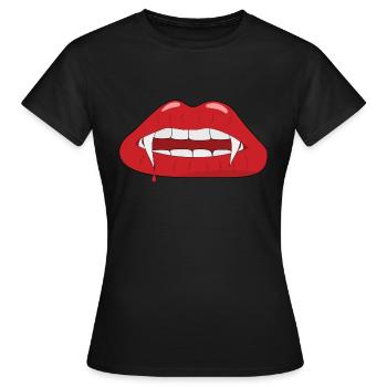 Vampire dents de vampire - T-shirt Femme - noir - Devant - AI Model Female 172 dark (172cm)