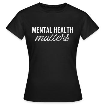 Questions de santé mentale - T-shirt Femme - noir - Devant - AI Model Female 172 dark (172cm)