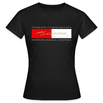 Mustafa Kemal Atatürk - T-shirt Femme - noir - Devant - AI Model Female 172 dark (172cm)