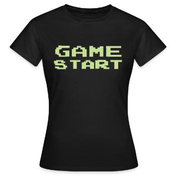 Game Start - Women's T-Shirt - black - Front - AI Model Female 172 dark (172cm)