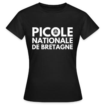 Picole Nationale de Bretagne - T-shirt Femme - noir - Devant - AI Model Female 172 dark (172cm)