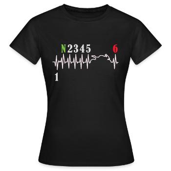 Motorcycle Gear Shift Heartbeat Biker - Women's T-Shirt - black - Front - AI Model Female 172 dark (172cm)