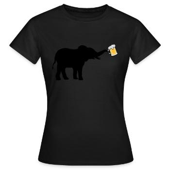 Bier Krug Elefant cool - Frauen T-Shirt - Schwarz - Vorne - AI Model Female 172 dark (172cm)