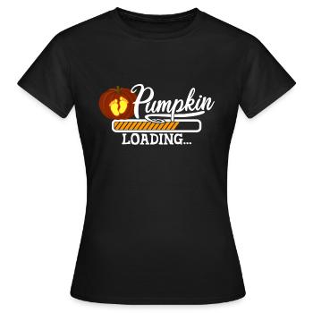 Bébé Halloween Citrouille Charge Grossesse Costume - T-shirt Femme - noir - Devant - AI Model Female 172 dark (172cm)
