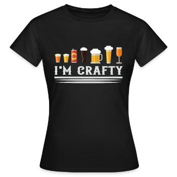 I'm Crafty Homebrewing Winemaking Brewery Craftbee - Frauen T-Shirt - Schwarz - Vorne - AI Model Female 172 dark (172cm)