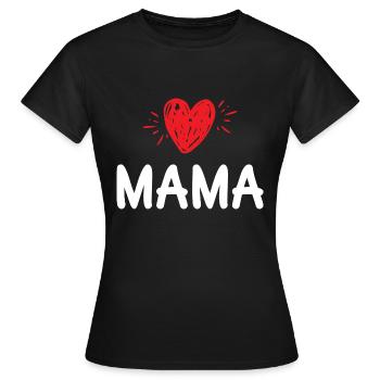 Cœur de maman - T-shirt Femme - noir - Devant - AI Model Female 172 dark (172cm)