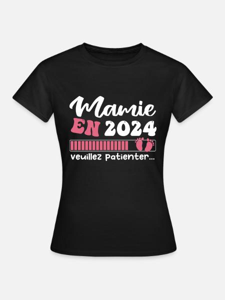 Mamie en 2024 | Cadeau future mamie 2024 Cadeau - T-shirt Femme - noir