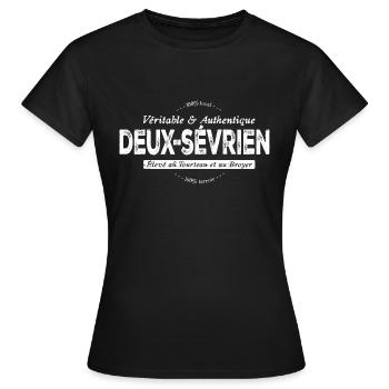 Deux-sévrien des Deux-Sèvres - T-shirt Femme - noir - Devant - AI Model Female 172 dark (172cm)