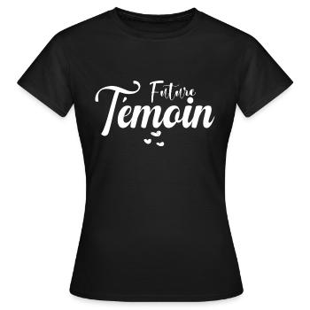 Future Témoin - T-shirt Femme - noir - Devant - AI Model Female 172 dark (172cm)
