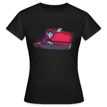 Vampir im Sarg - Frauen T-Shirt - Schwarz - Vorne - AI Model Female 172 dark (172cm)