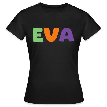 Name - Eva - Frauen T-Shirt - Schwarz - Vorne - AI Model Female 172 dark (172cm)